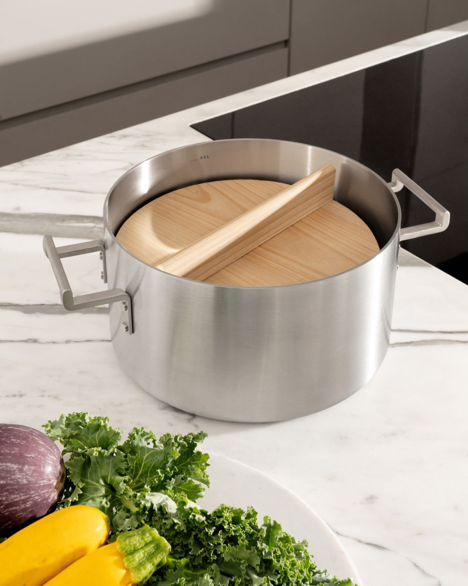 Otoshibuta, japanilainen puinen tippakorkki 23cm, Convivio - Alessi