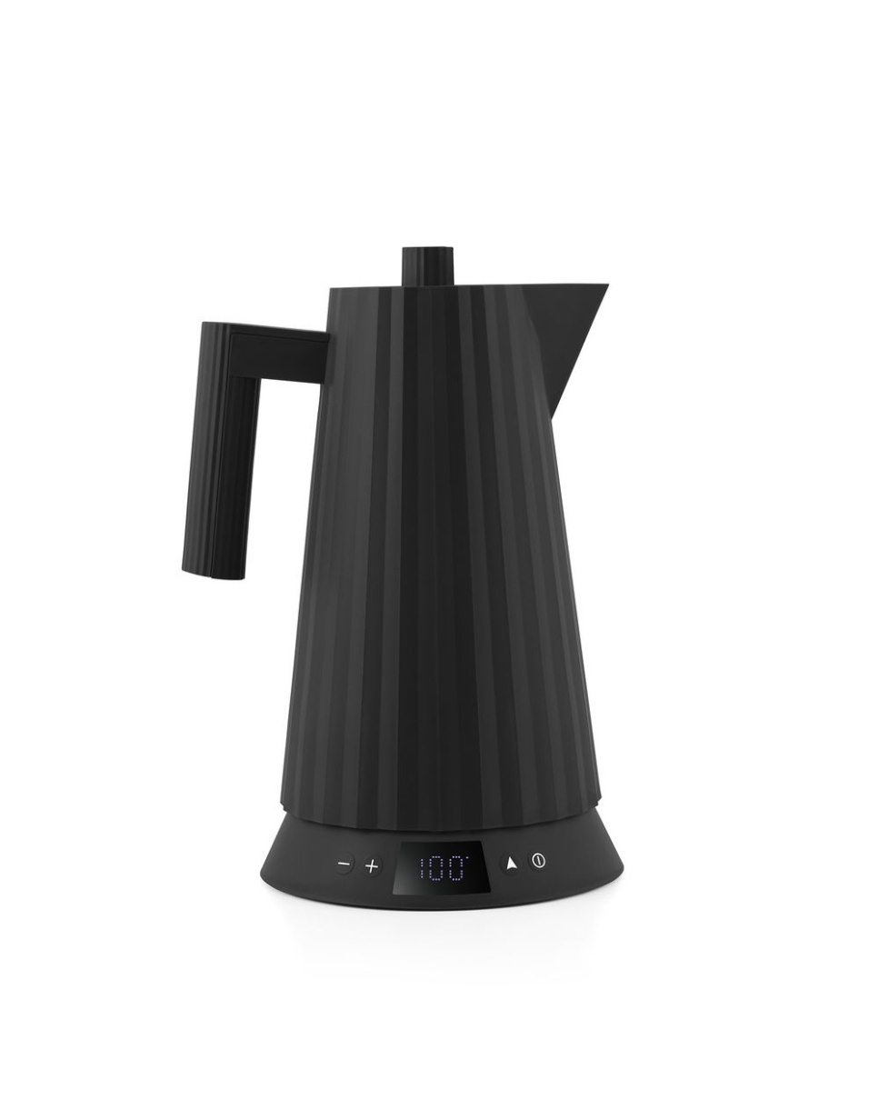 Vedenkeitin lämpötilan säädöllä, Plissé, musta - Alessi ryhmässä Keittiökoneet / Kuumenna & kypsennä / Vedenkeittimet @ KitchenLab (1466-31443)