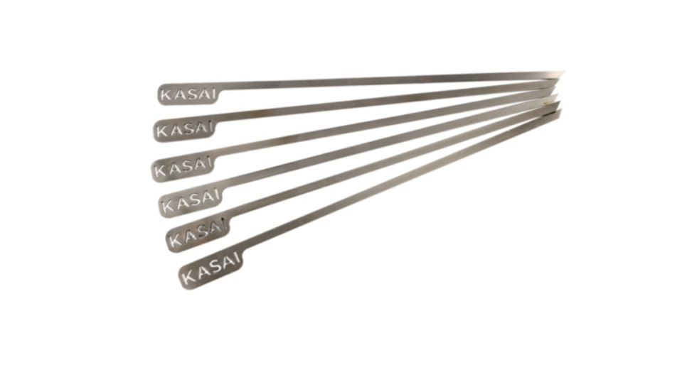 Litteät vartaat, 45cm, 6-pack - Kasai ryhmässä Grillit, Liedet & Uunit / Grillitarvikkeet / Grillivartaat @ KitchenLab (1512-29535)