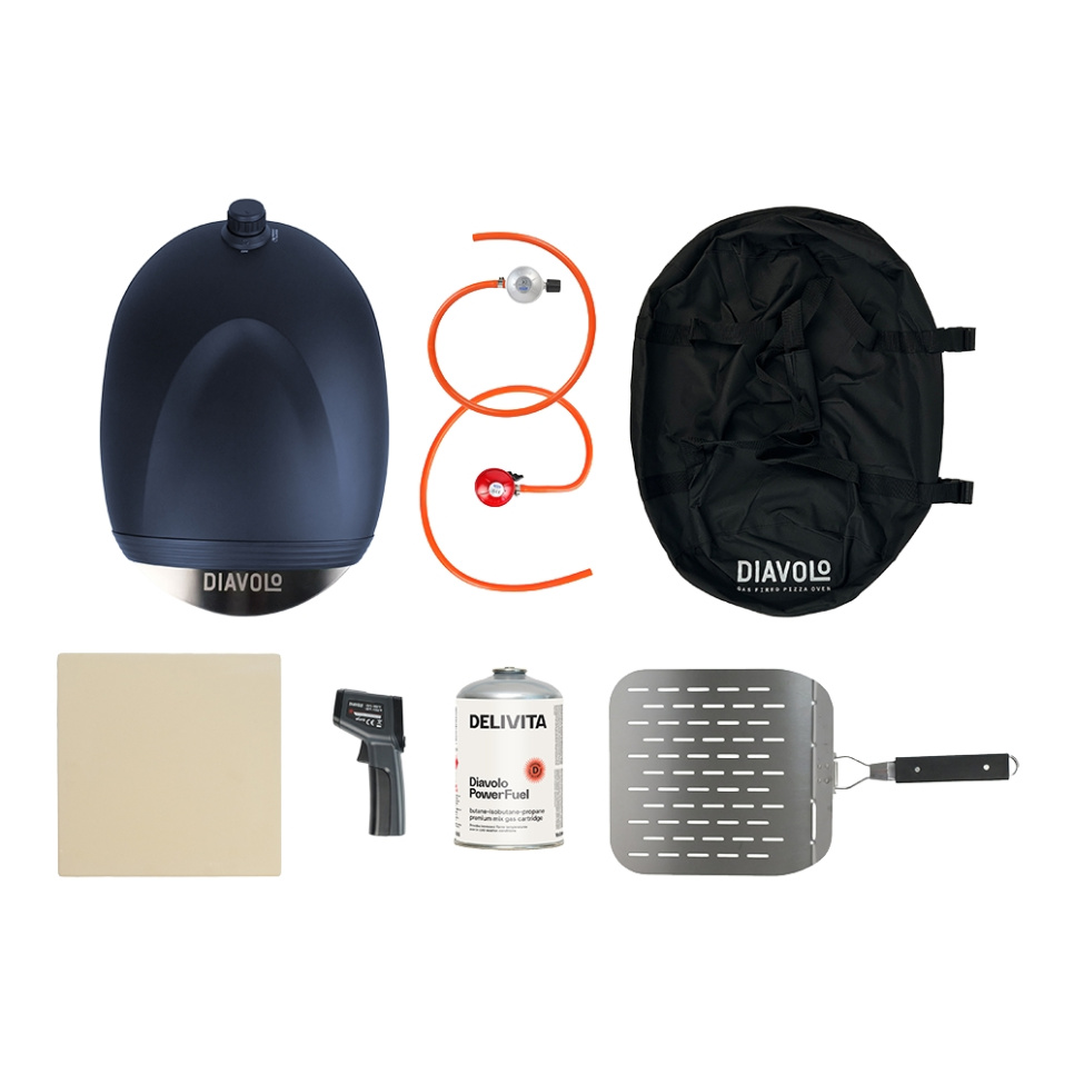 Pizzauuni Diavolo, kaasukäyttöinen, sininen - Delivita