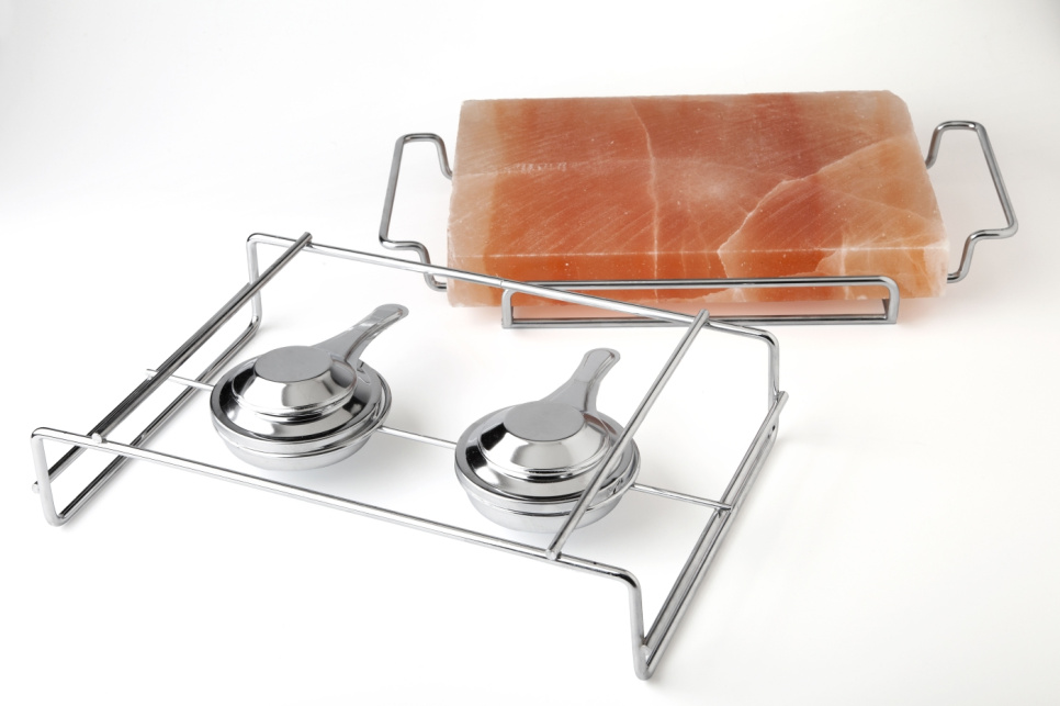 Kit med grillsten i Himalaya salt og brænder - 100% Chef