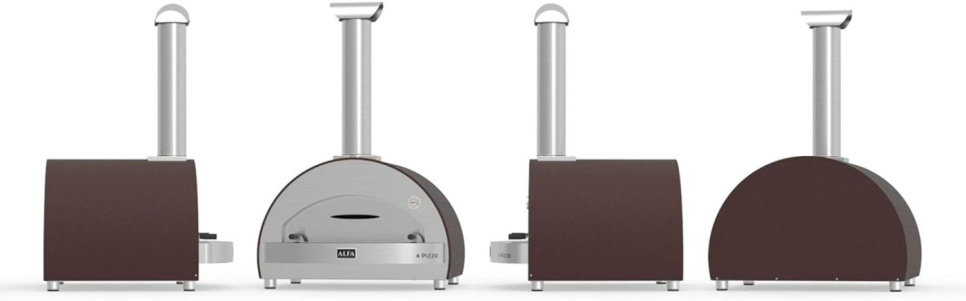 4 Pizze, Pizzauuni, Puulämmitteinen, kuparinvärinen - Alfa Forni