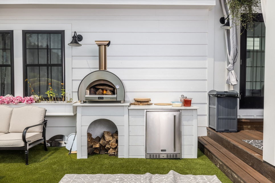 5 minuti, puulämmitteinen pizzauuni, kuparinvärinen - Alfa Forni