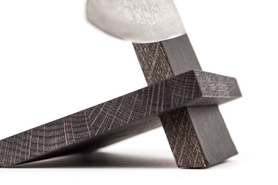 Käsintehty veitsijalusta, tammea ja nahkaa - Piotr The Bear