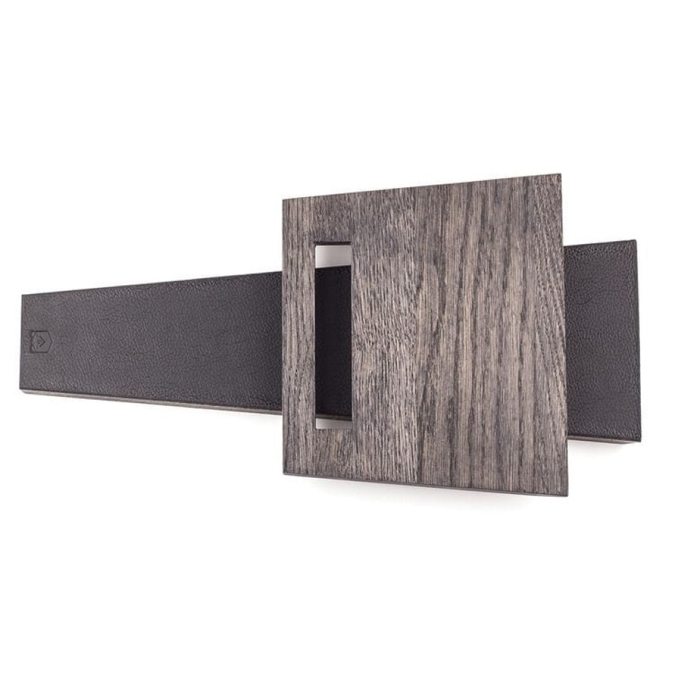 Käsintehty veitsijalusta, tammea ja nahkaa - Piotr The Bear