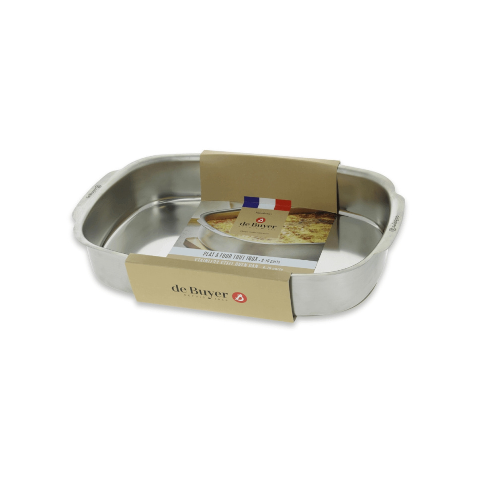 Ruostumattomasta teräksestä valmistettu uunivuoka, 38 x 26 cm - de Buyer Ruostumattomasta teräksestä valmistettu uunivuoka, 38 x 26 cm - de Buyer