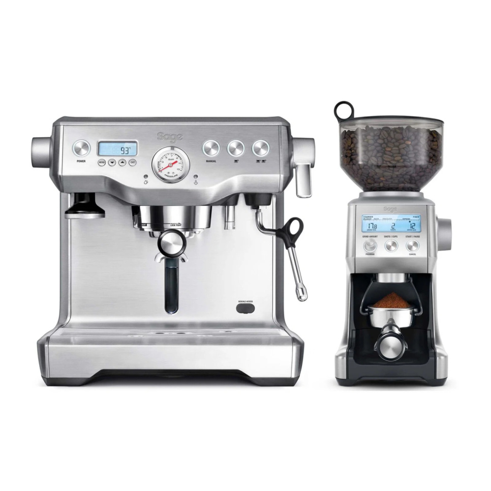 Ruostumattomasta teräksestä valmistettu yhdistelmämylly The Smart Grinder Pro- Sage