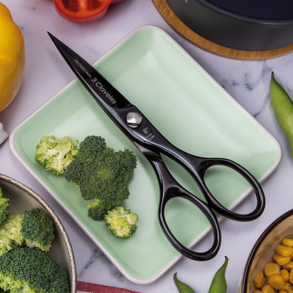 Keittiösakset 20 cm, Chef, musta - 3 Claveles