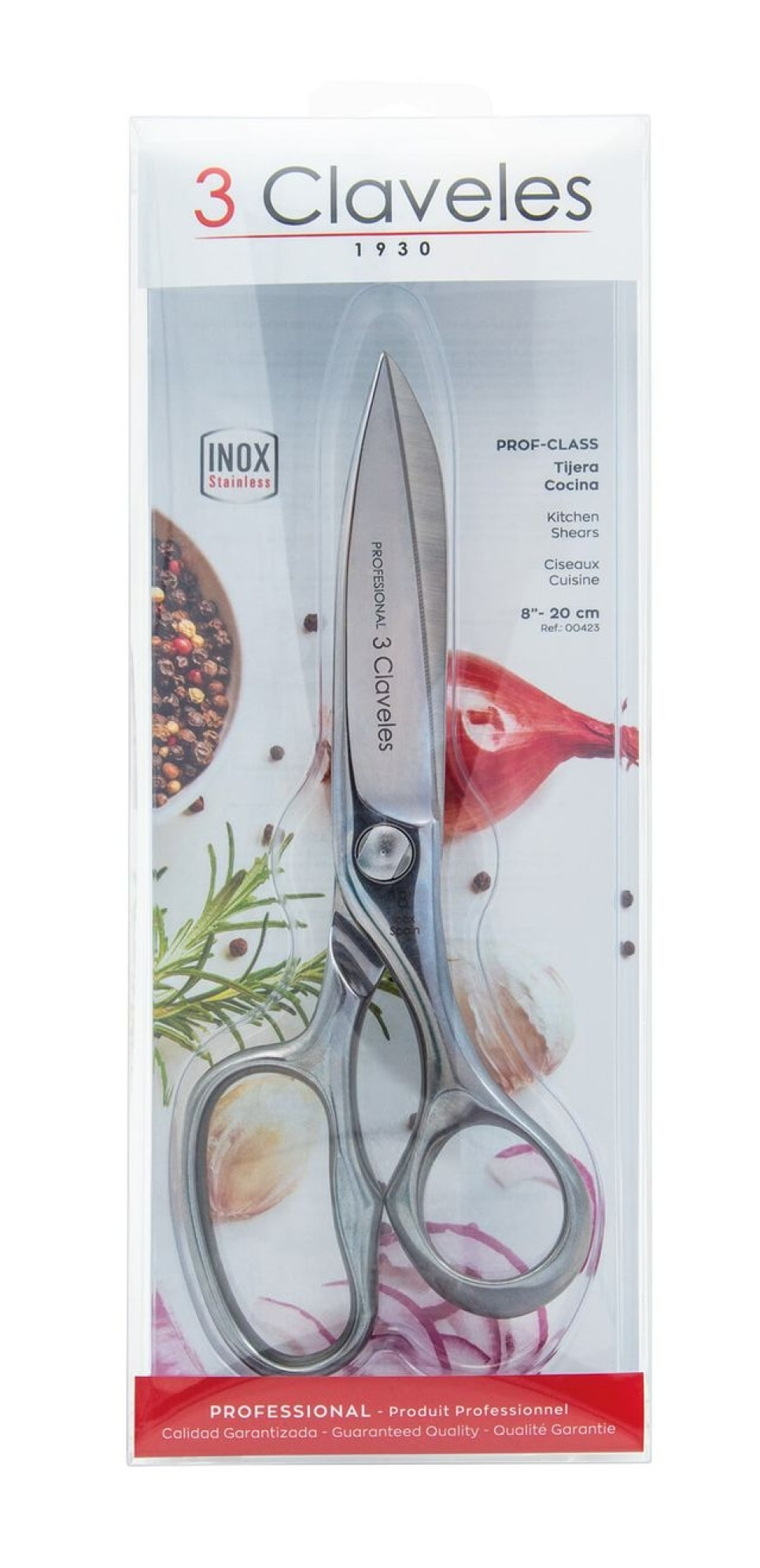Ruostumattomasta teräksestä valmistetut keittiösakset, Prof-Class - 3 Claveles