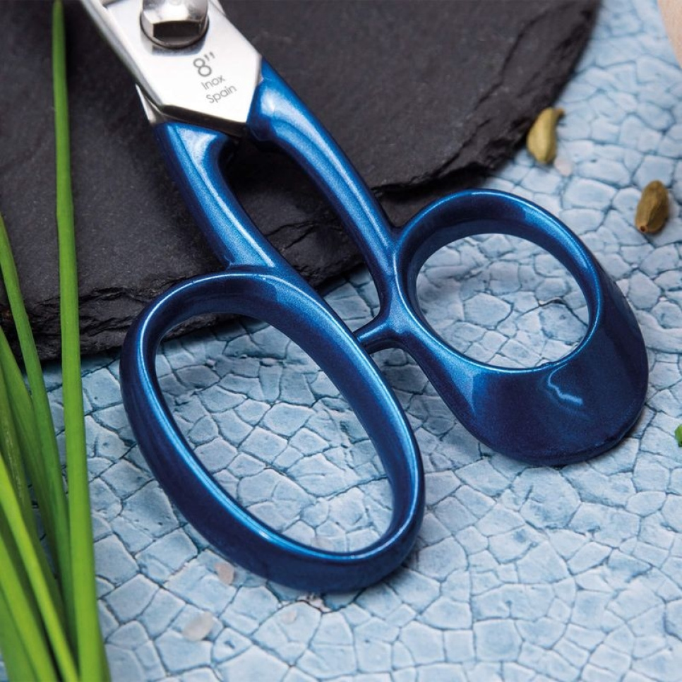 Ammattimaiset keittiösakset ruostumattomasta teräksestä, sininen - 3 Claveles