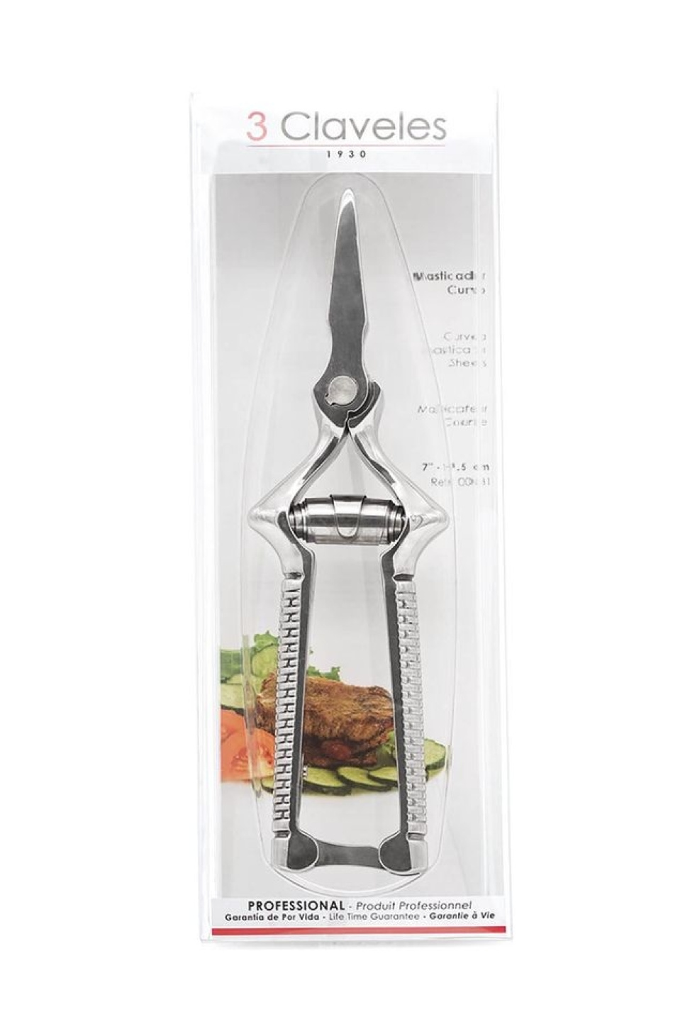 Suorat sakset, raa’alle lihalle - 3 Claveles