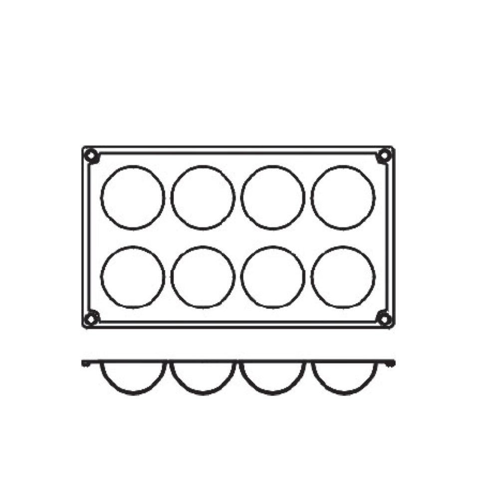 Leivontavuoka silikonia, puolipallo, 8 kpl - Pavoni Leivontavuoka silikonia, puolipallo, 8 kpl - Pavoni