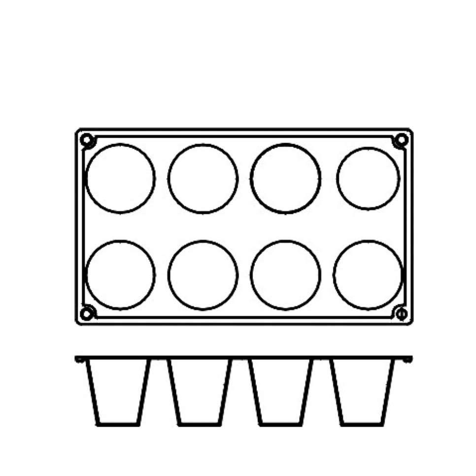 Leivontavuoka silikonia, kartio, 8 kpl - Pavoni Leivontavuoka silikonia, kartio, 8 kpl - Pavoni