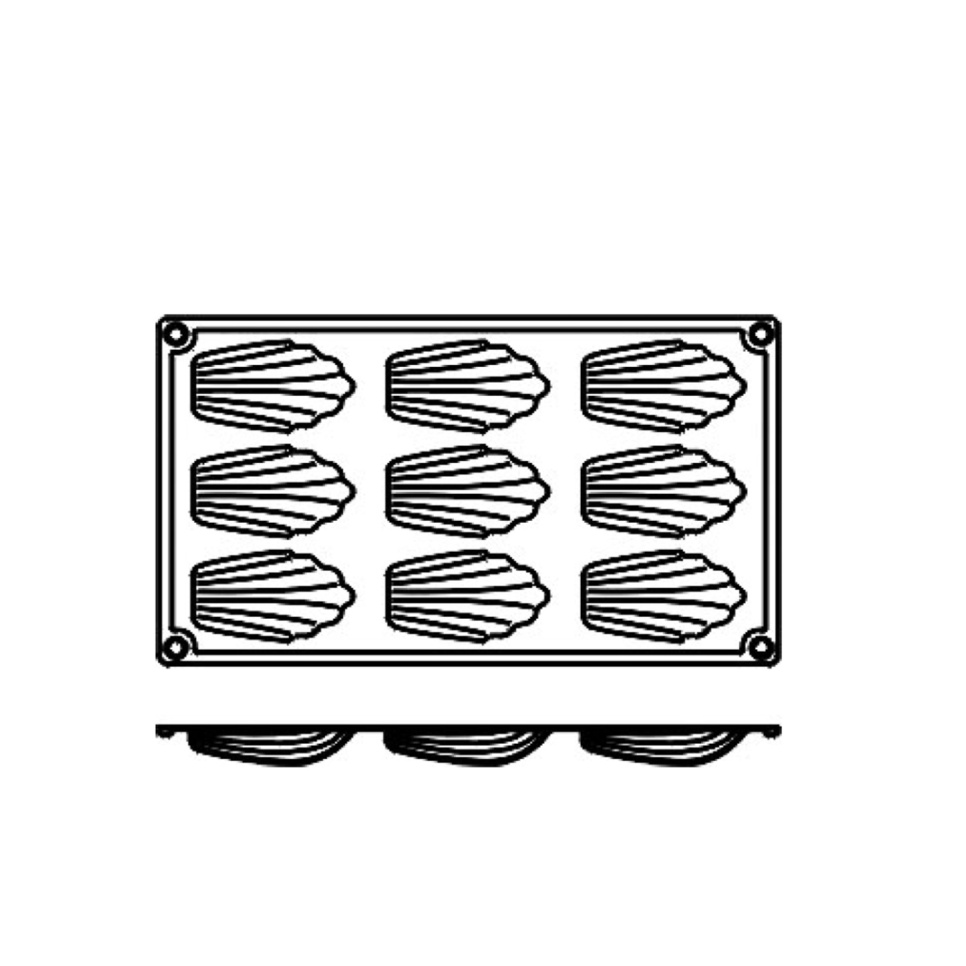 Leivontavuoka silikonia, Madeleine, iso, 9 kpl - Pavoni Leivontavuoka silikonia, Madeleine, iso, 9 kpl - Pavoni