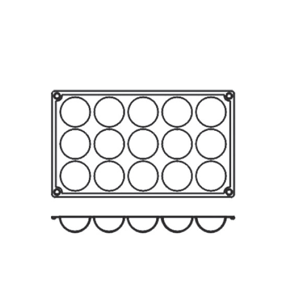 Leivontavuoka silikonia, puolipallo, 15 kpl - Pavoni Leivontavuoka silikonia, puolipallo, 15 kpl - Pavoni