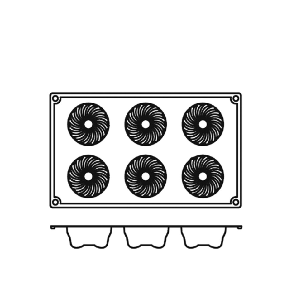 Leivontavuoka silikonia, sokerikeksimuoto, 6 kpl - Pavoni Leivontavuoka silikonia, sokerikeksimuoto, 6 kpl - Pavoni