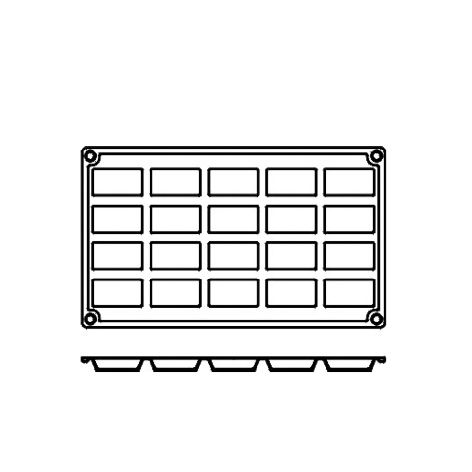 Leivontavuoka silikonia, suorakulmio, 20 kpl - Pavoni Leivontavuoka silikonia, suorakulmio, 20 kpl - Pavoni