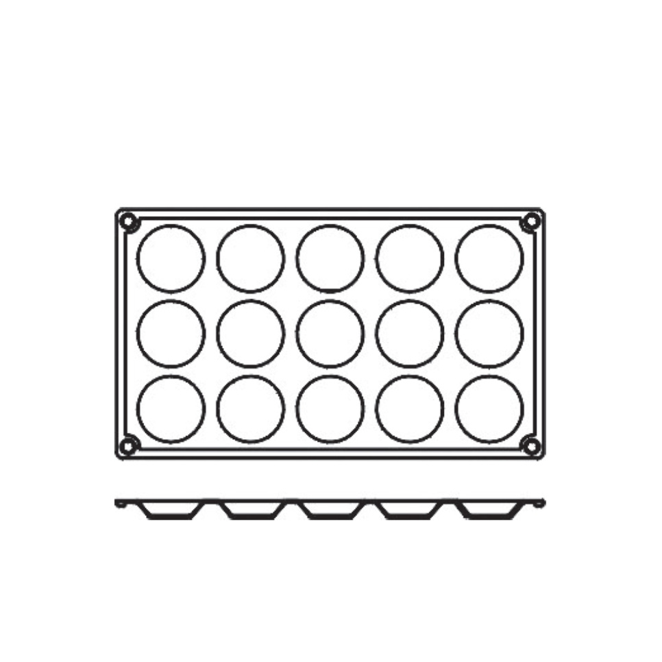 Leivontavuoka silikonia, tartlet, 15 kpl - Pavoni Leivontavuoka silikonia, tartlet, 15 kpl - Pavoni