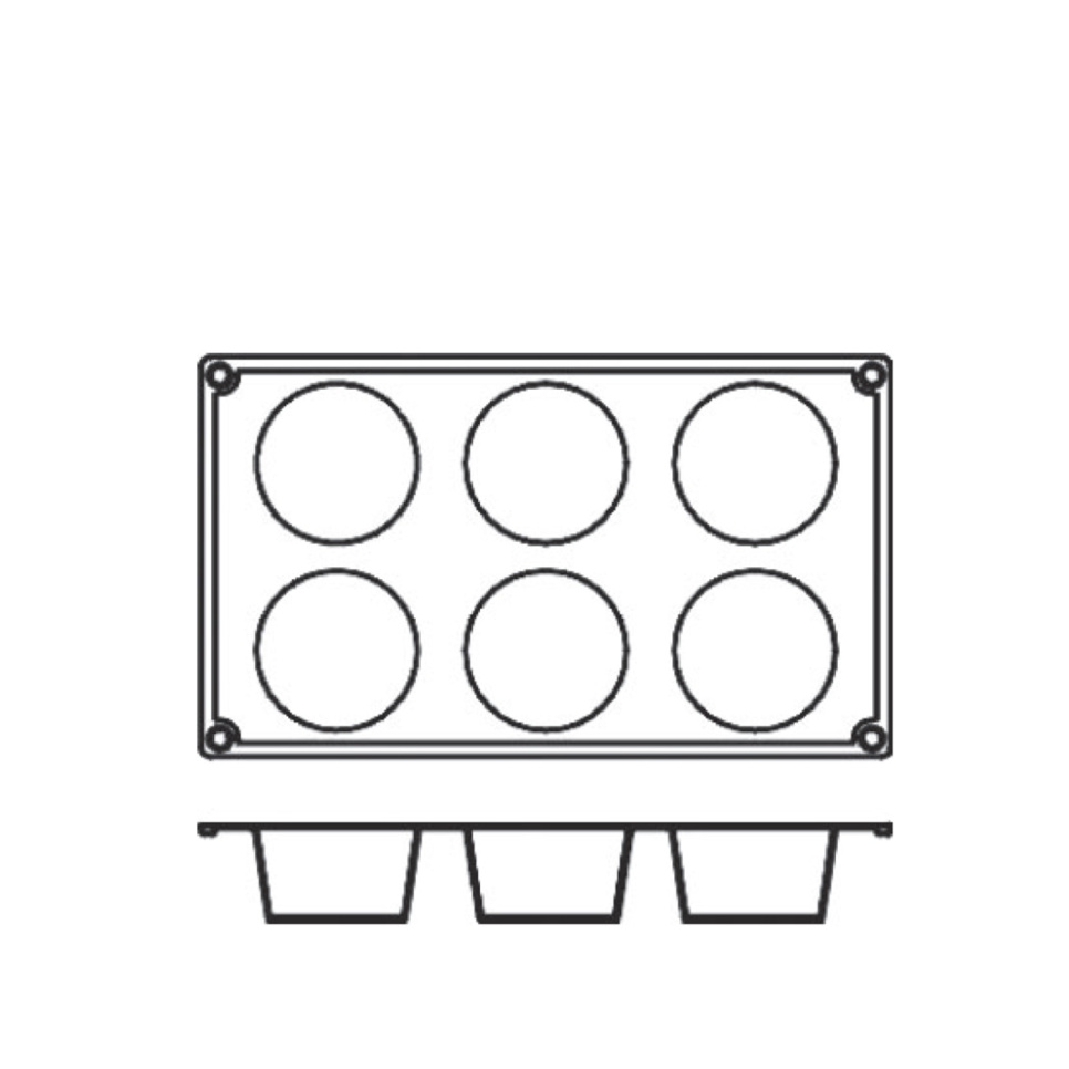 Leivontavuoka silikonia, sylinteri, 6 kpl - Pavoni Leivontavuoka silikonia, sylinteri, 6 kpl - Pavoni