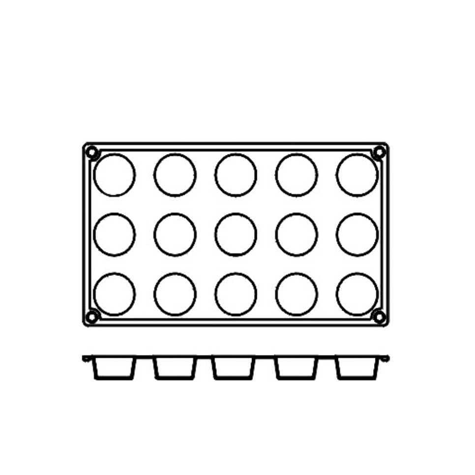 Leivontavuoka silikonia, sylinteri, 15 kpl - Pavoni