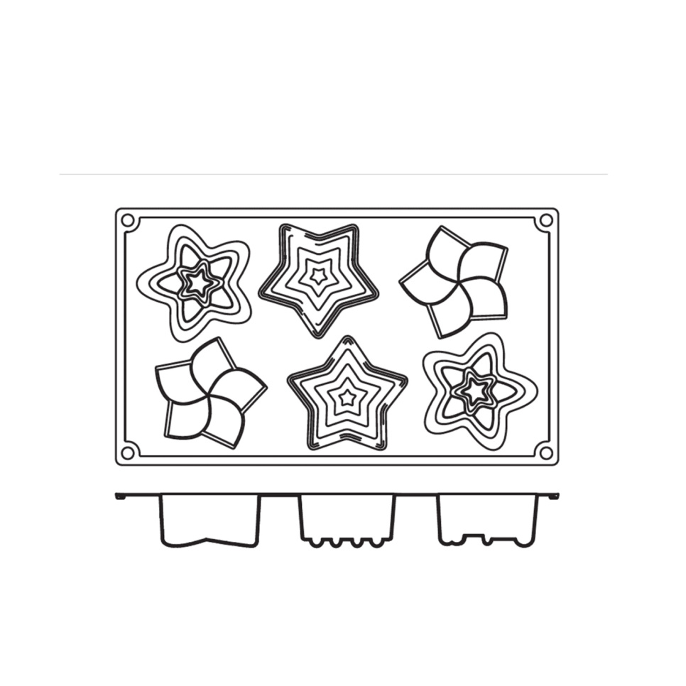 Leivontavuoka silikonia, joulutähti, 6 kpl - Pavoni Leivontavuoka silikonia, joulutähti, 6 kpl - Pavoni