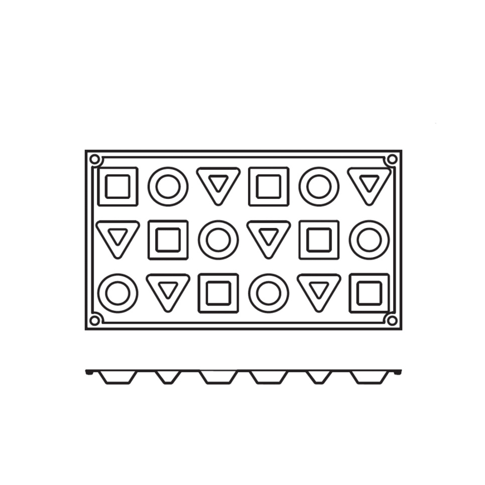 Leivontavuoka silikonia, pyöreä, neliö, kolmio 18 kpl - Pavoni