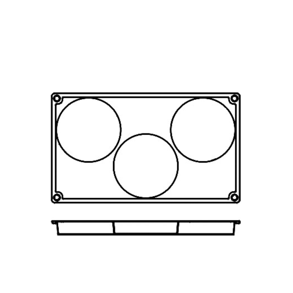 Leivontavuoka silikonia, iso matala sylinteri, 3 kpl - Pavoni