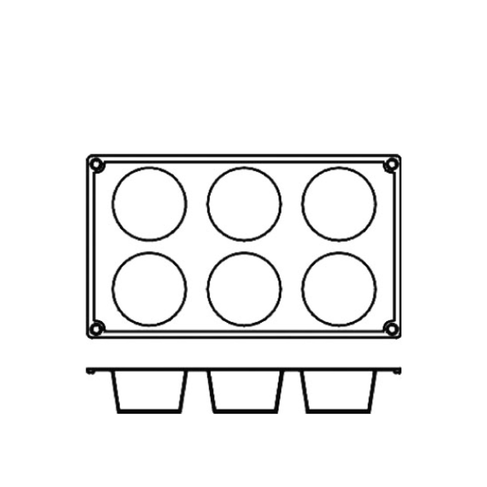 Leivontavuoka silikonia, sylinteri, 6 kpl - Pavoni