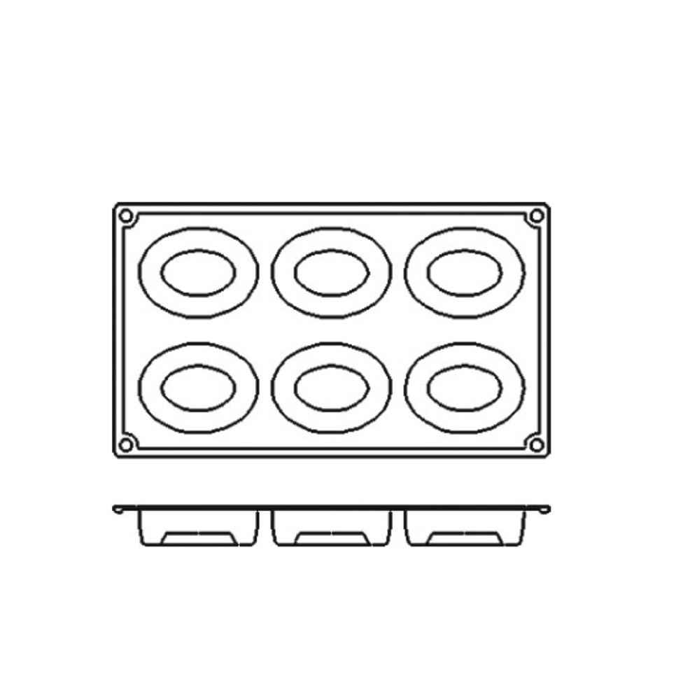 Leivontavuoka silikonia, soikea savariini, 6 kpl - Pavoni Leivontavuoka silikonia, soikea savariini, 6 kpl - Pavoni