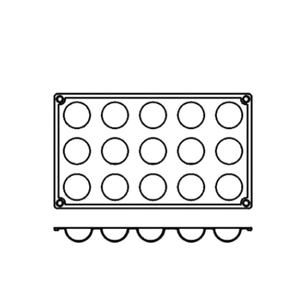 Leivontavuoka silikonia, puolipallo, 15 kpl - Pavoni Leivontavuoka silikonia, puolipallo, 15 kpl - Pavoni