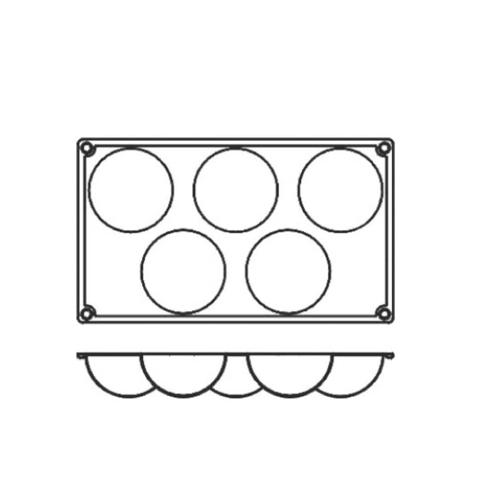 Leivontavuoka silikonia, puolipallo, 5 kpl - Pavoni Leivontavuoka silikonia, puolipallo, 5 kpl - Pavoni