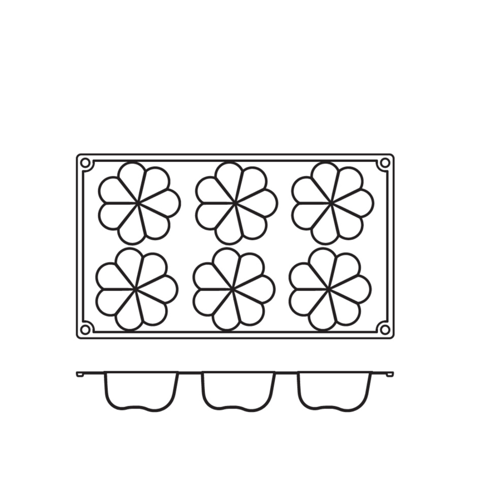 Leivontavuoka silikonia, charlotte-vuoka, 6 kpl - Pavoni