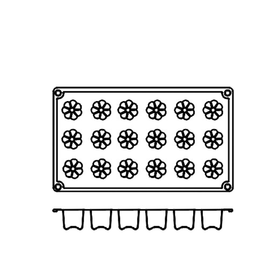 Leivontavuoka silikonia, pieni canelé, 18 kpl - Pavoni