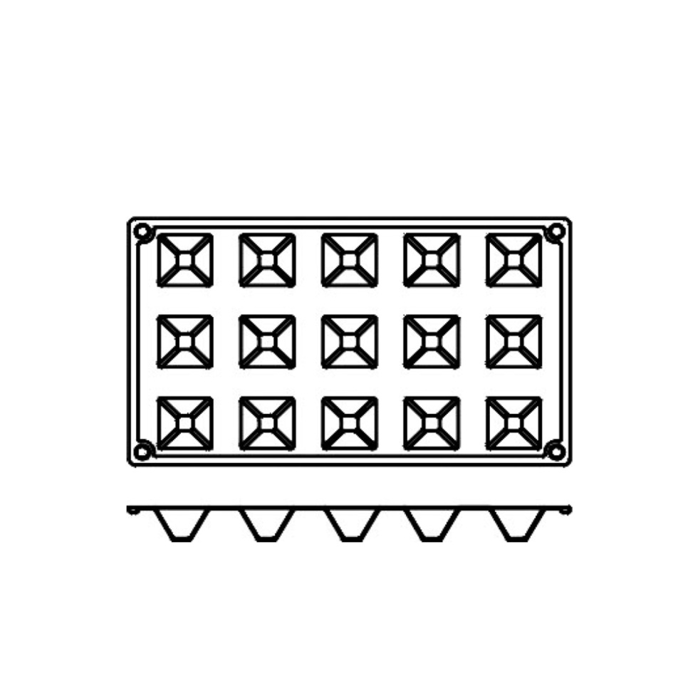 Leivontavuoka silikonia, pieni pyramidi, 15 kpl - Pavoni Leivontavuoka silikonia, pieni pyramidi, 15 kpl - Pavoni