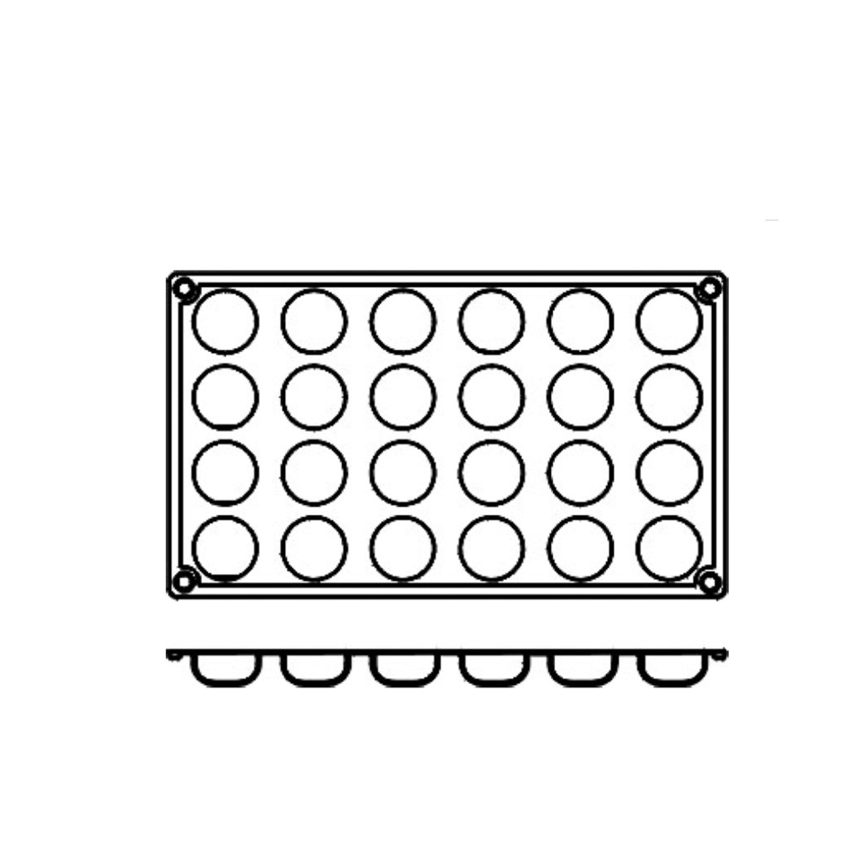 Leivontavuoka silikonia, pomponette, 24 kpl - Pavoni Leivontavuoka silikonia, pomponette, 24 kpl - Pavoni