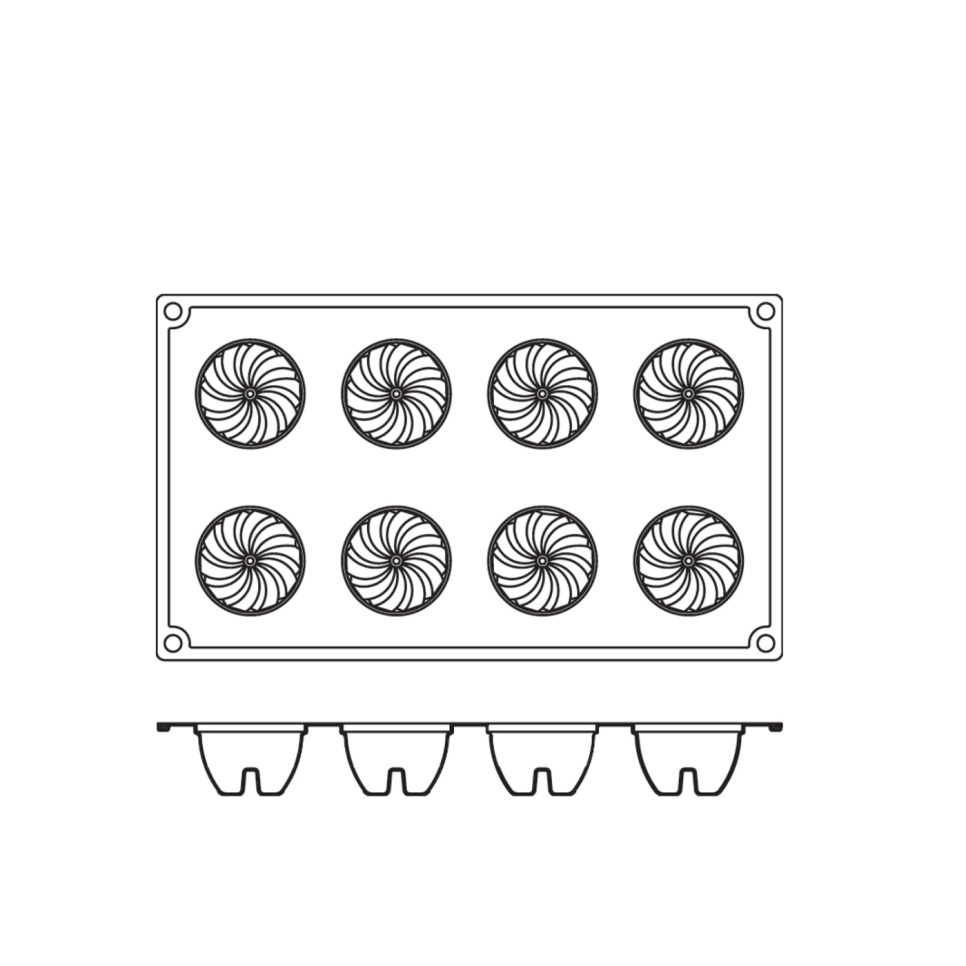 Leivontavuoka silikonia, pieni sokerikakkuvuoka, 8 kpl - Pavoni