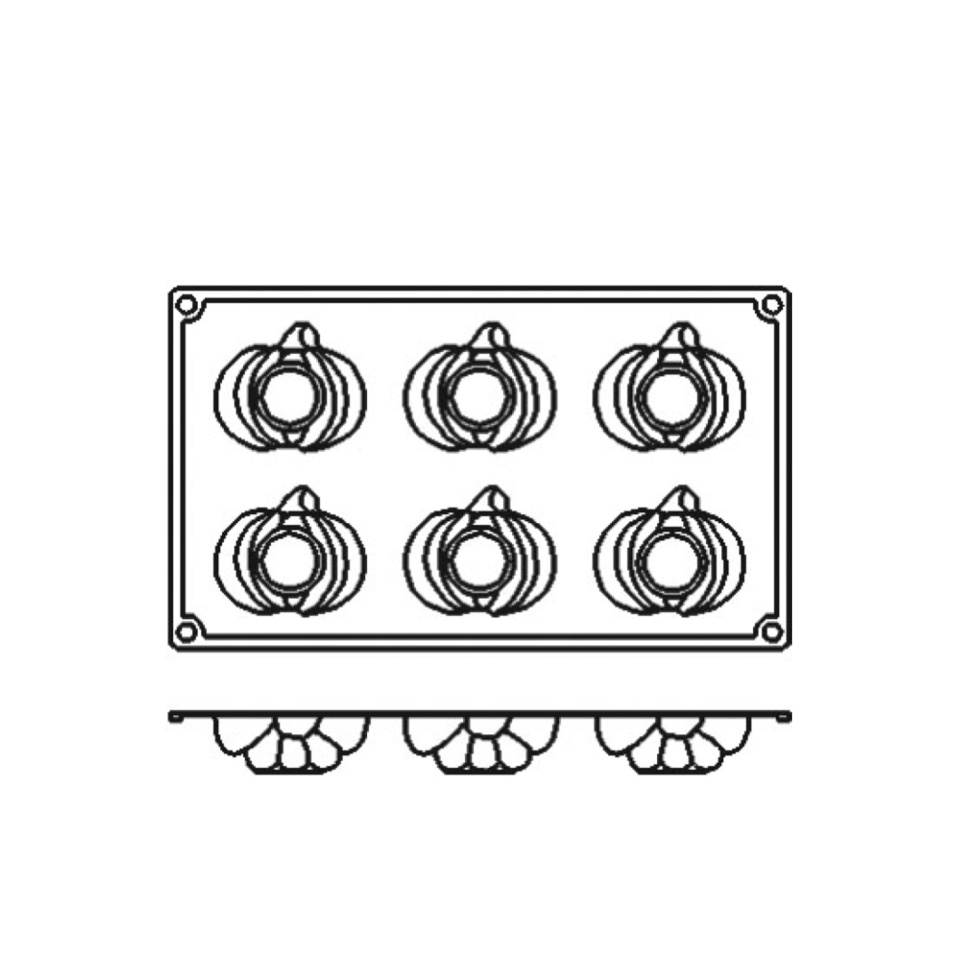 Leivontavuoka silikonia, kurpitsa, 6 kpl - Pavoni Leivontavuoka silikonia, kurpitsa, 6 kpl - Pavoni