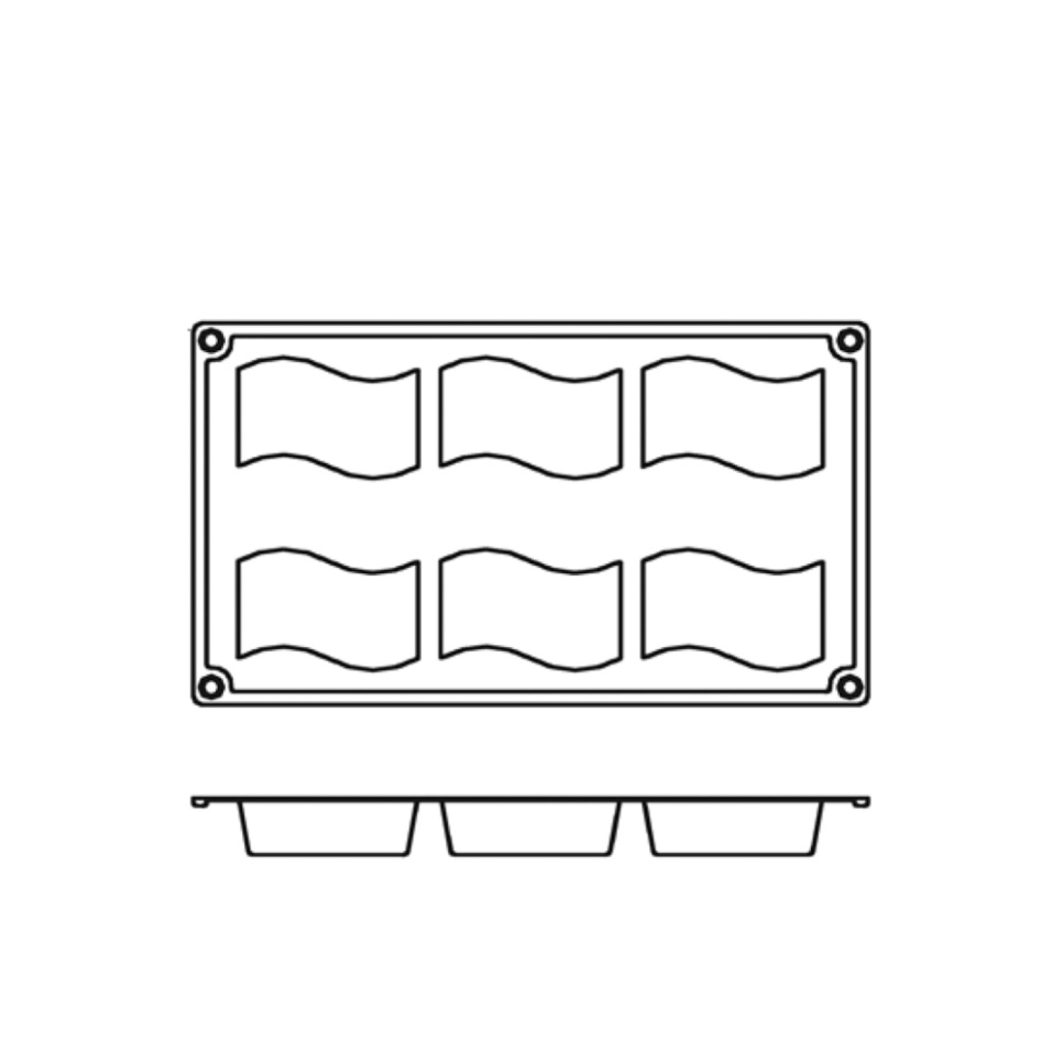 Leivontavuoka silikonia, huojuva suorakulmio, 6 kpl - Pavoni
