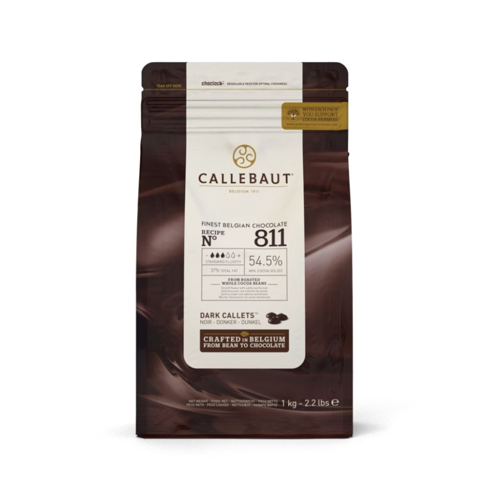 Couverture, tumma suklaa 54,5%, napit, 1 kg - Callebaut ryhmässä Leipominen / Leivontatarvikkeet / Suklaavälineet @ KitchenLab (1827-25845)