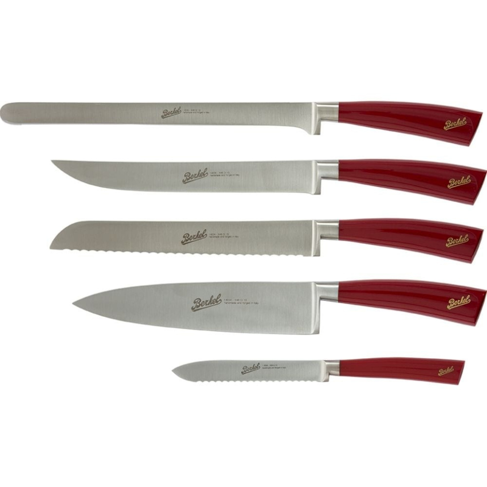 Viisiosainen veitsisarja, Elegance Red - Berkel ryhmässä Ruoanlaitto / Keittiöveitset / Veitsisetit @ KitchenLab (1870-23991)
