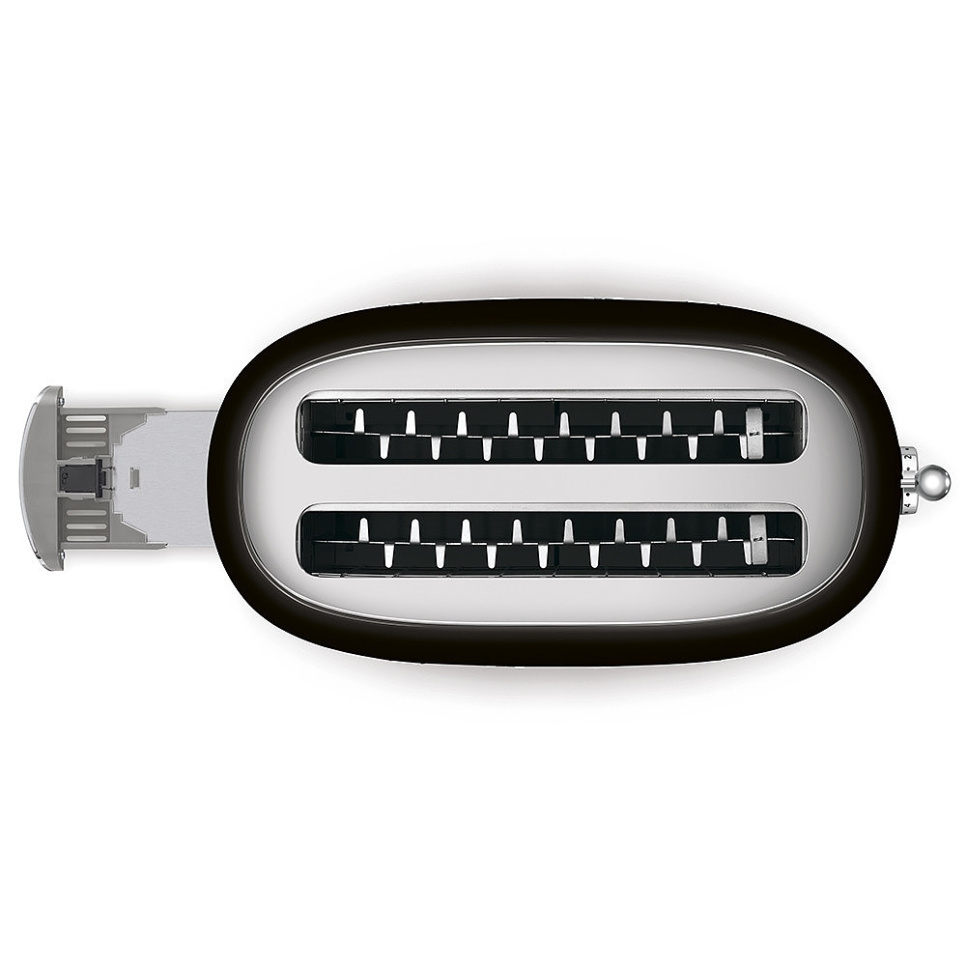 Leivänpaahdin, 4 levyä, pitkät lokerot, musta - Smeg