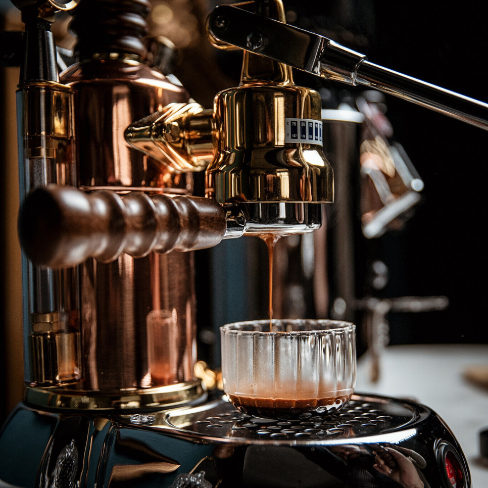 Retro manuaalinen espressokone, Esperto Edotto, ruusukulta - La Pavoni