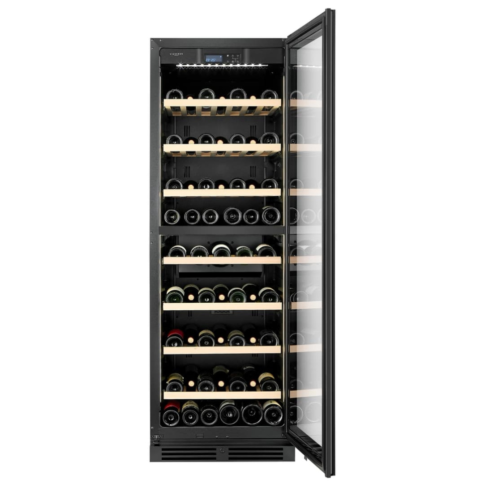 Viinikaappi Designline 180, Kaksi vyöhykettä, Musta - Vigneron