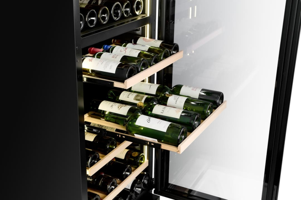 Viinikaappi Designline 180, Kaksi vyöhykettä, Musta - Vigneron