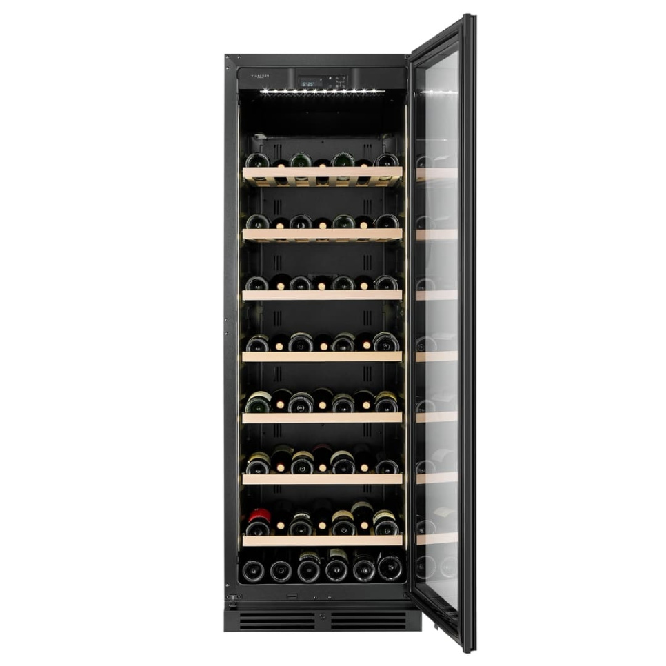 Viinikaappi Designline 180, Yksi vyöhyke, Musta - Vigneron