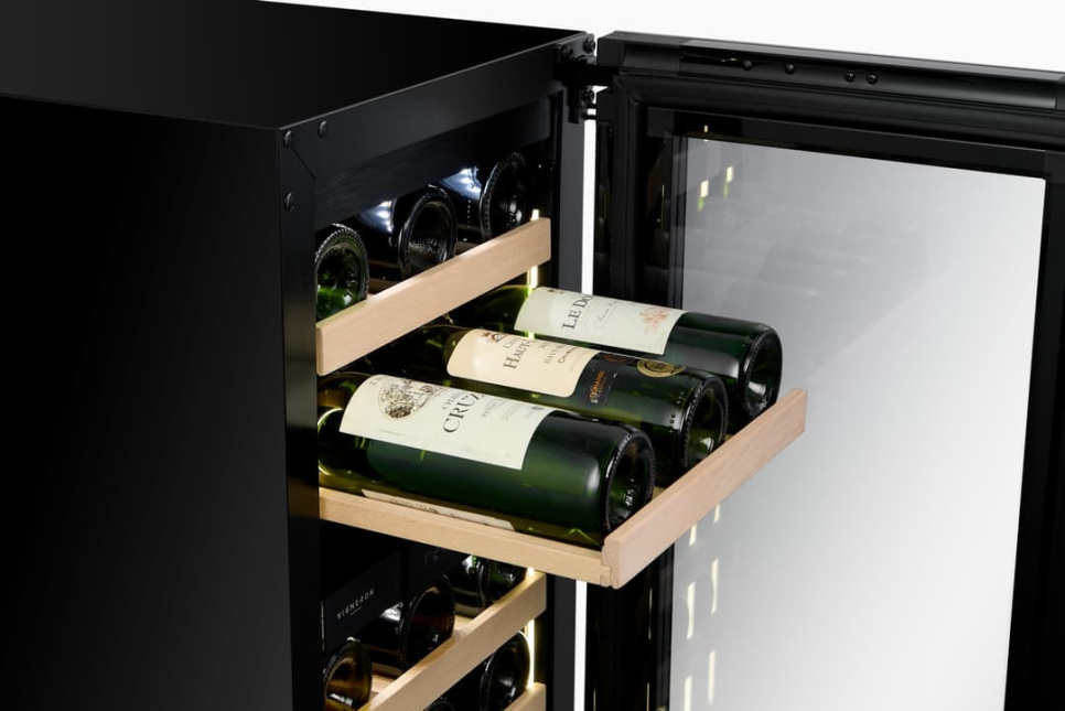 Viinikaappi Designline 40, Kaksi vyöhykettä, Musta - Vigneron