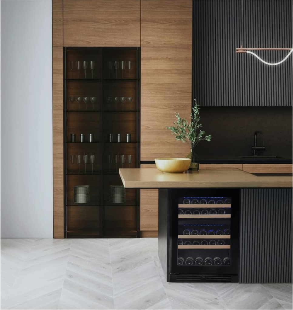 Viinikaappi Designline 60, Kaksi vyöhykettä, Musta - Vigneron