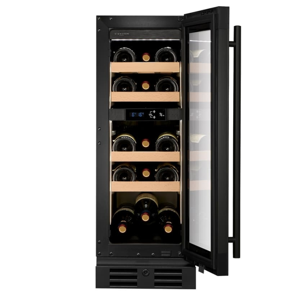 Viinikaappi Kitchen Collection 30, Kaksi vyöhykettä, Musta - Vigneron