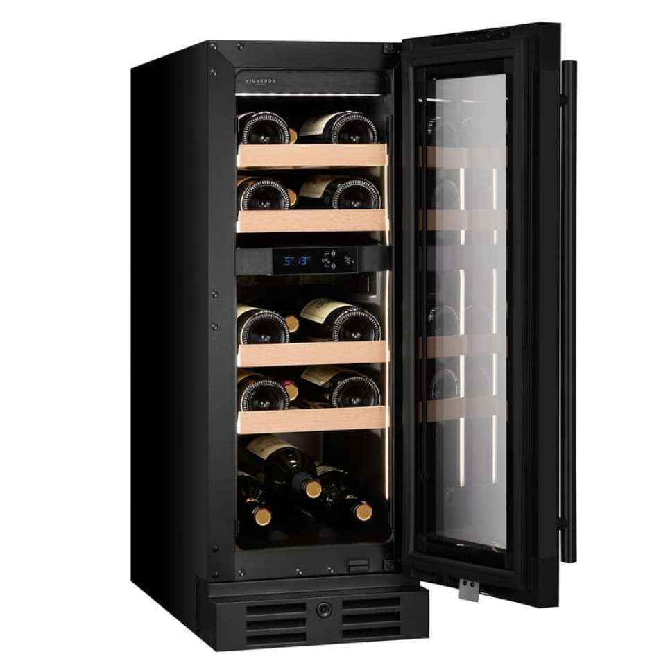 Viinikaappi Kitchen Collection 30, Kaksi vyöhykettä, Musta - Vigneron