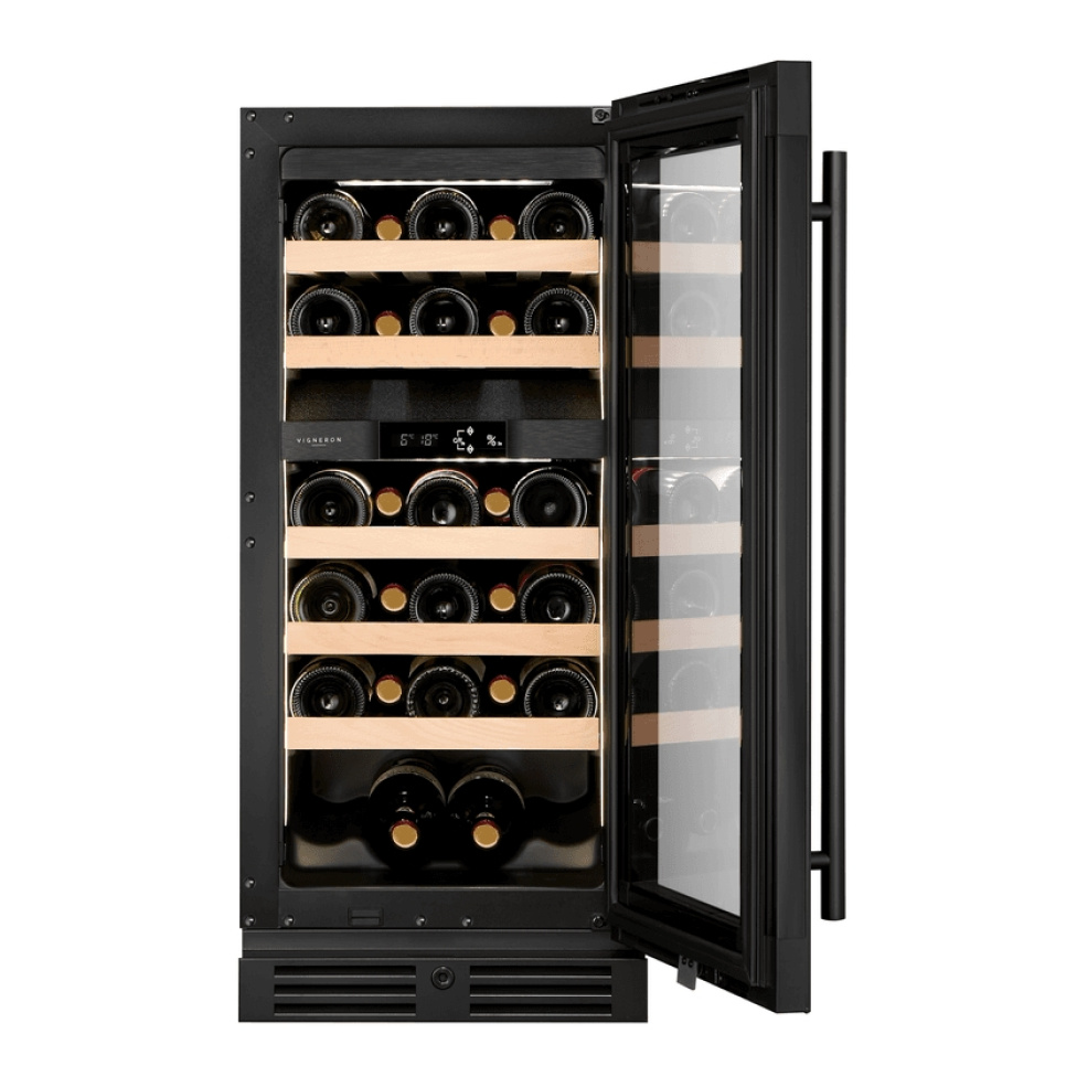 Viinikaappi Kitchen Collection 40, Kaksi vyöhykettä, Musta - Vigneron